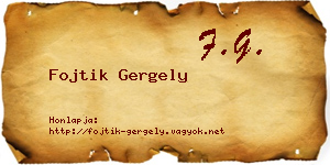 Fojtik Gergely névjegykártya